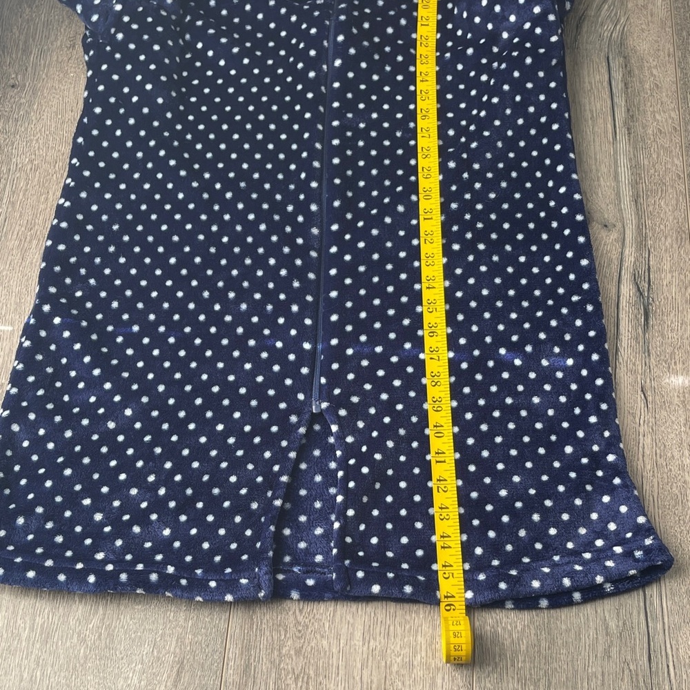 Oscar de la Renta Navy Polka Dot Robe - Picture 3 of 6